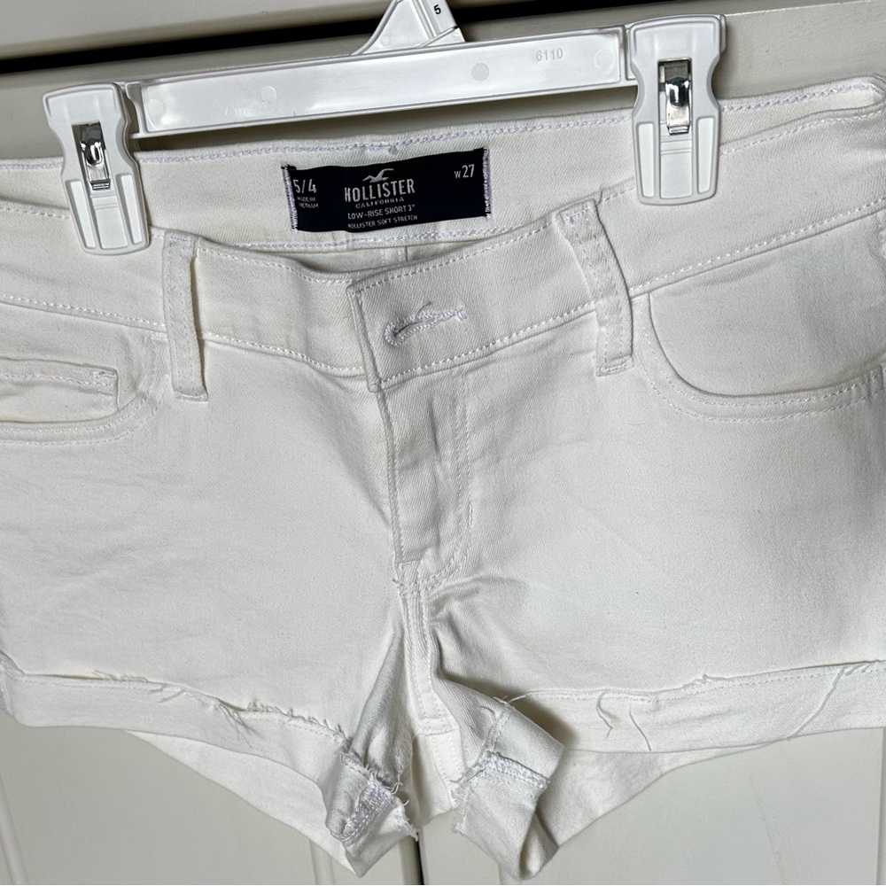 Hollister Cream Denim Shorts
